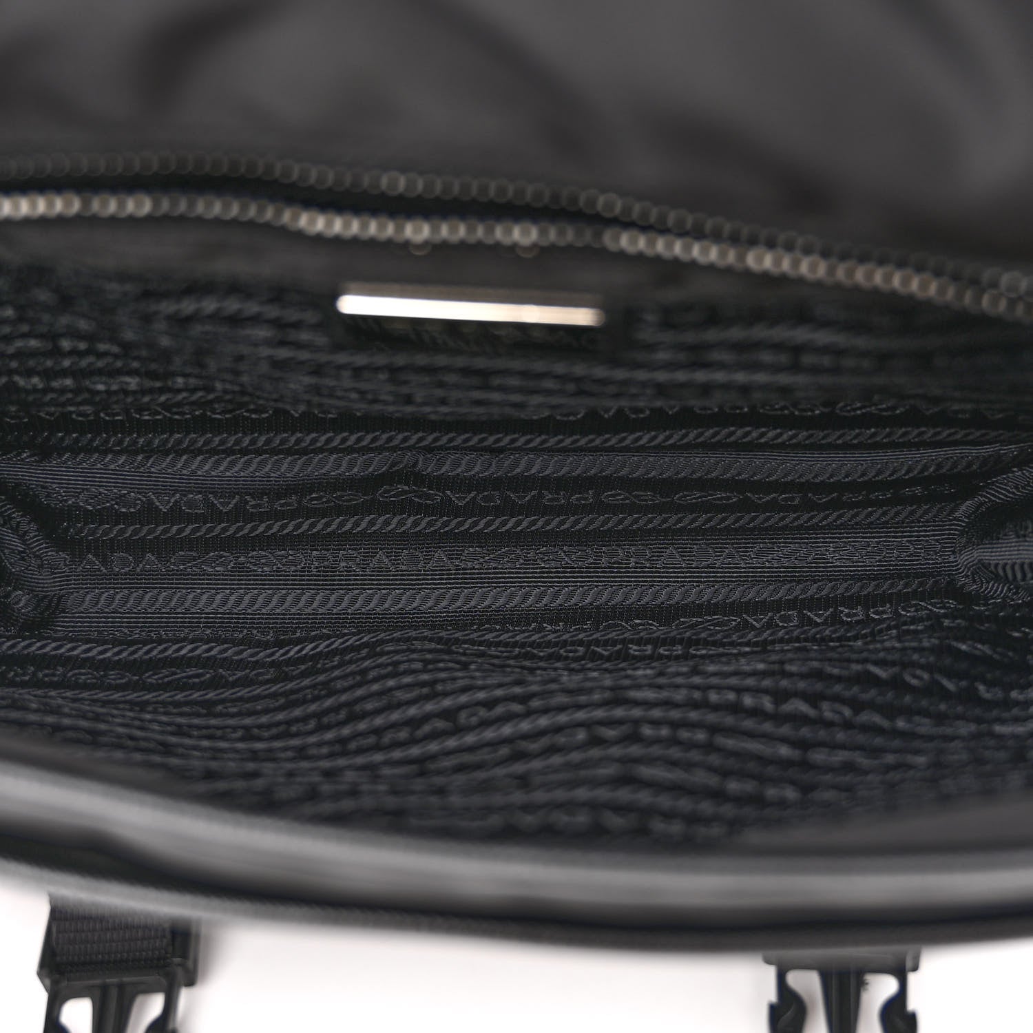 Prada Tessuto Nylon Saffiano Logo Messenger Bag Black 5 of 9