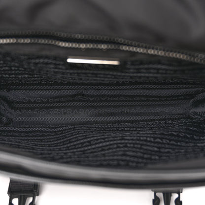 Prada Tessuto Nylon Saffiano Logo Messenger Bag Black 5 of 9