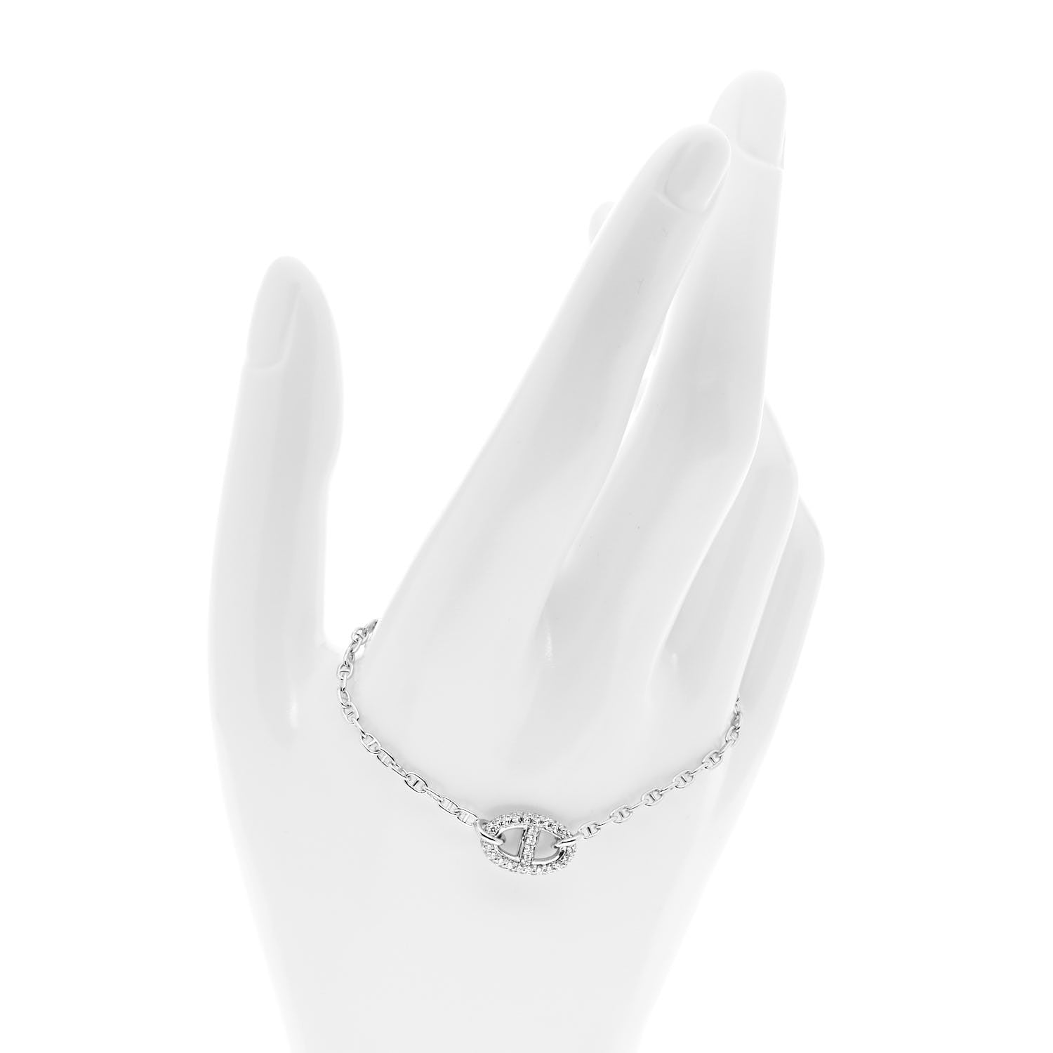 Hermes 18K White Gold Diamond Farandole Bracelet SH 2 of 5