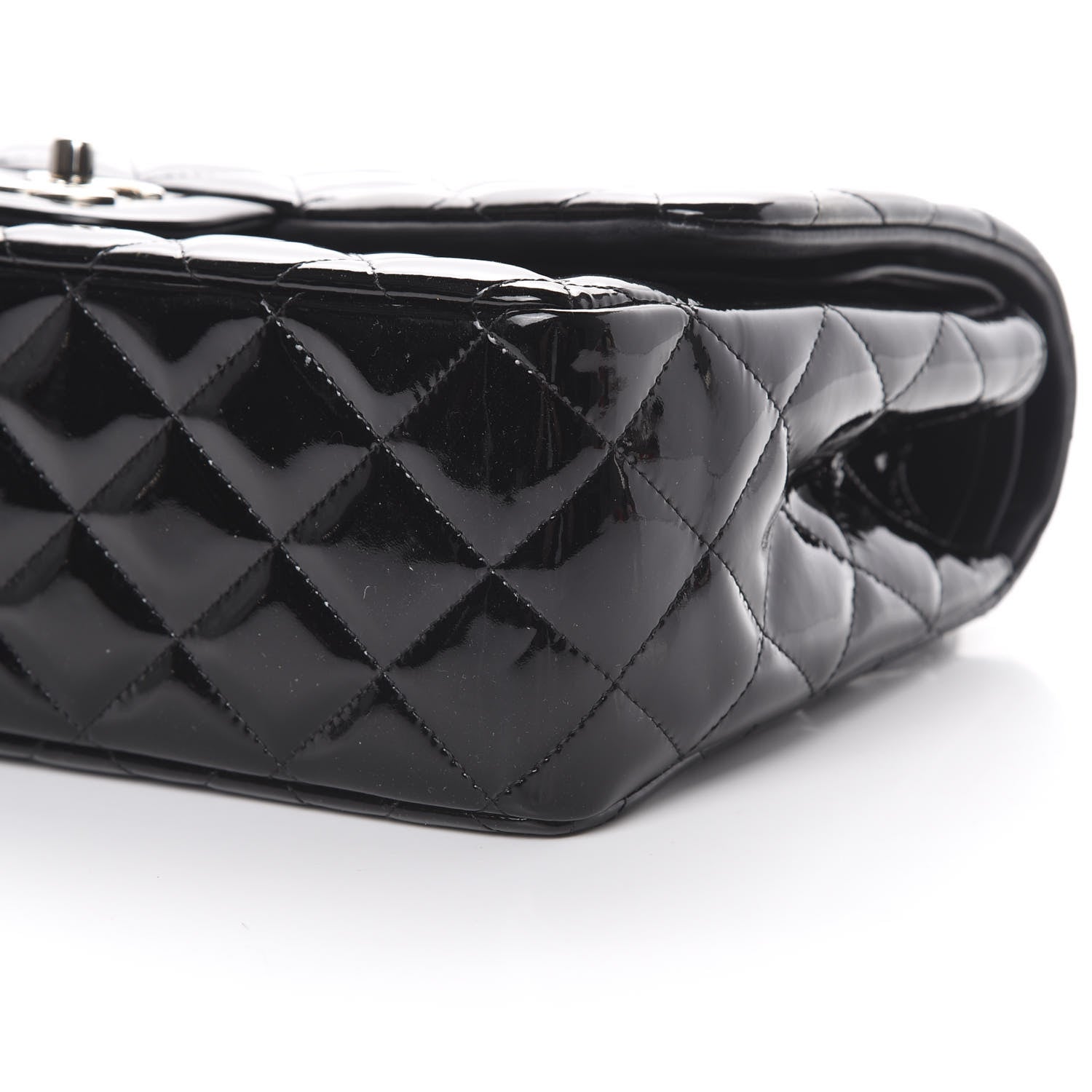 Chanel Patent Quilted Jumbo Double Flap Black 9 of 16