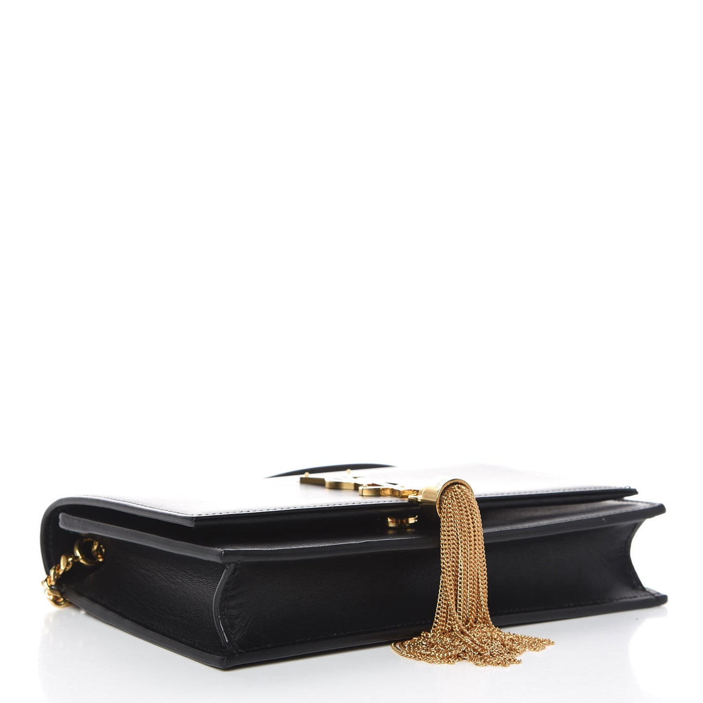 Smooth Calfskin Classic Monogram Kate Tassel Chain Wallet Black