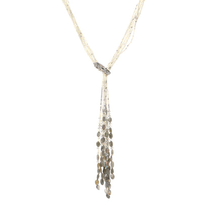 John Hardy Sterling Silver Sapphire Diamond Labradorite Mother of Pearl Legends Naga Dragon Lariat Necklace 1 of 5