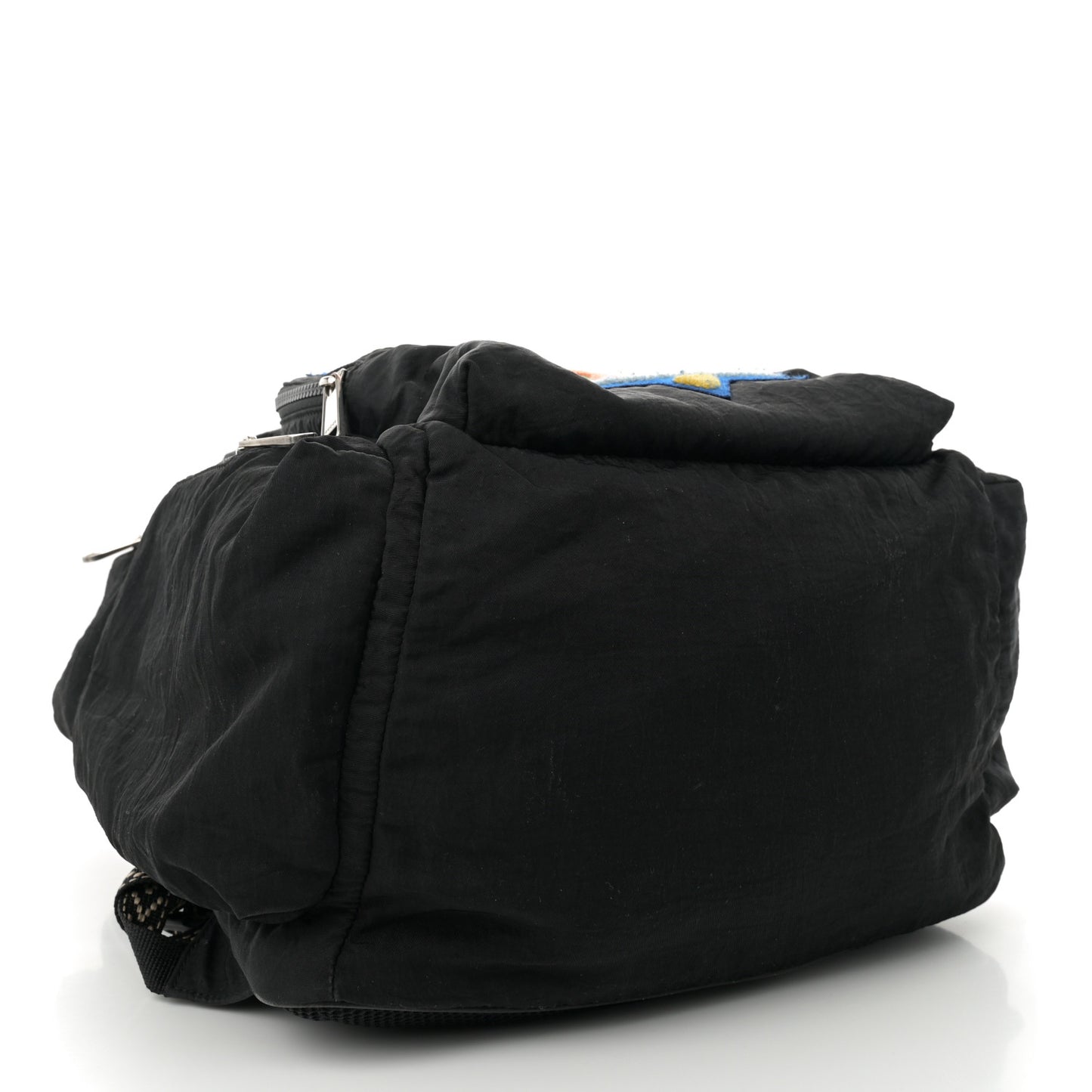 Nylon Twill 80s Logo Patch Backpack Black