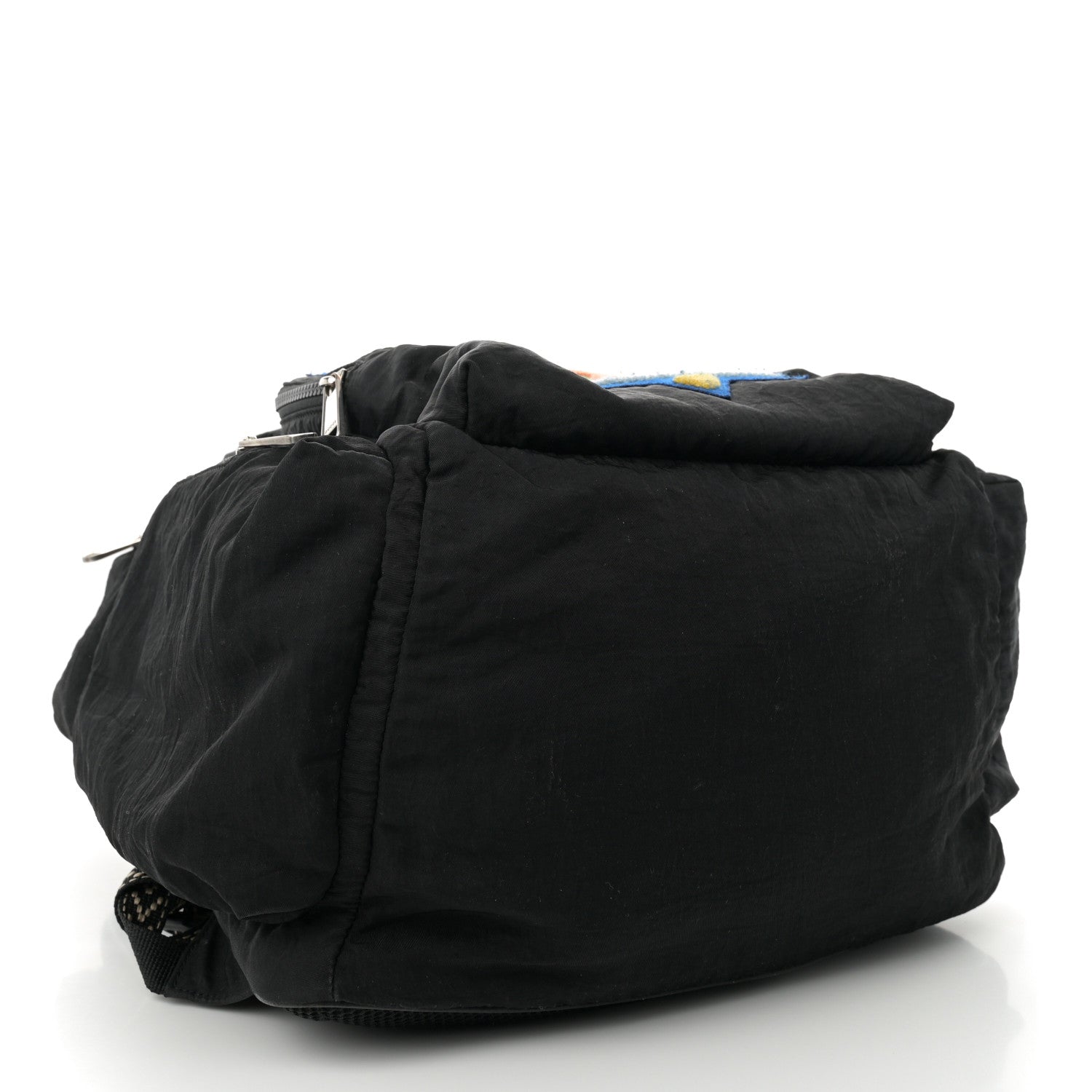 Gucci Nylon Twill 80s Logo Patch Backpack Black 4 of 12