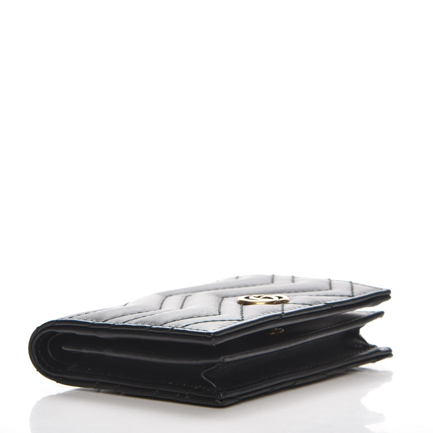 Gucci Calfskin Matelasse GG Marmont Card Case Black 4 of 8