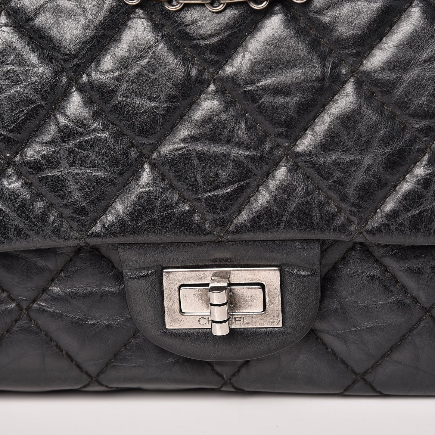Aged Calfskin Quilted 2.55 Reissue 226 Flap Black