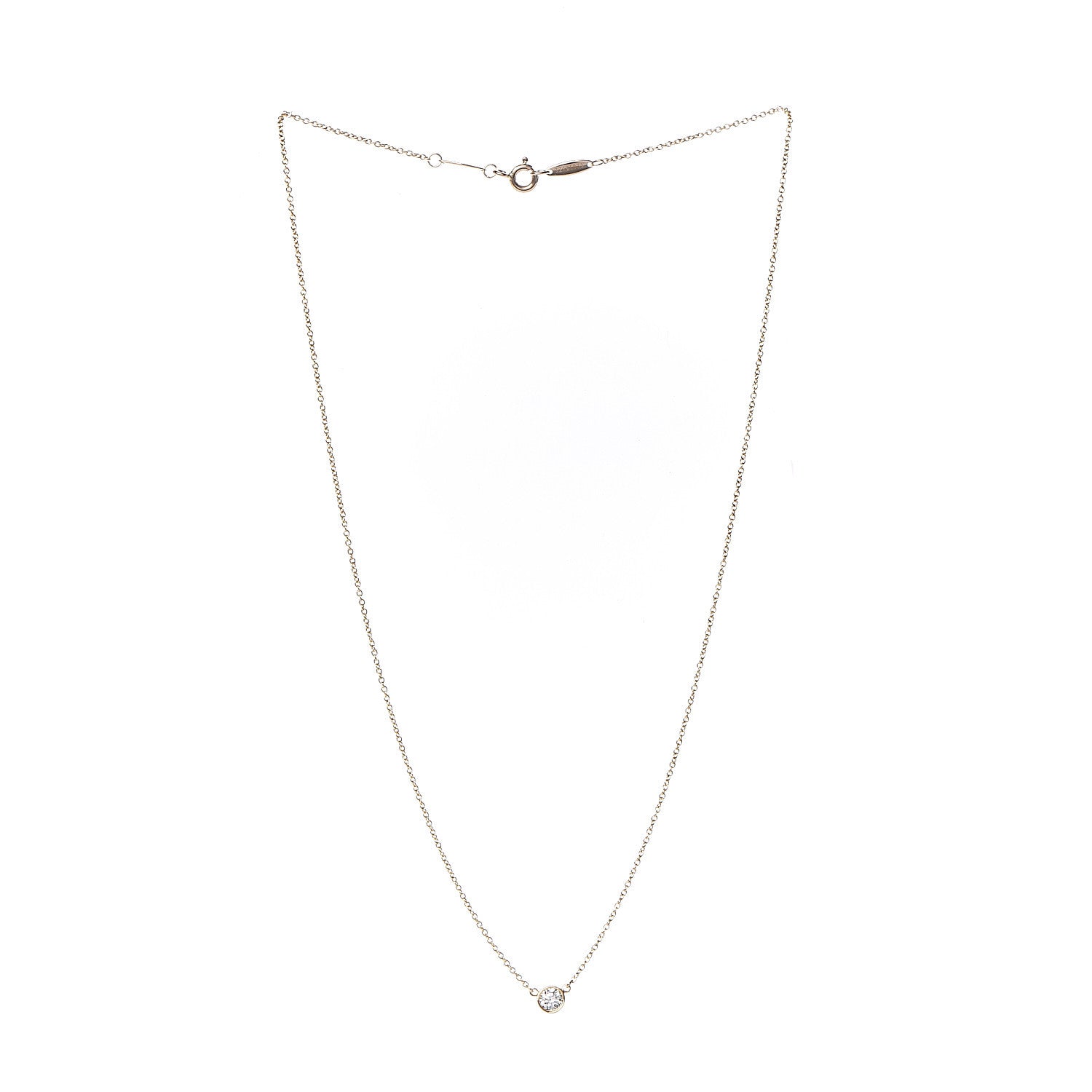Tiffany 18K Yellow Gold Diamond .21ct Elsa Peretti Diamonds by the Yard Pendant Necklace 3 of 9