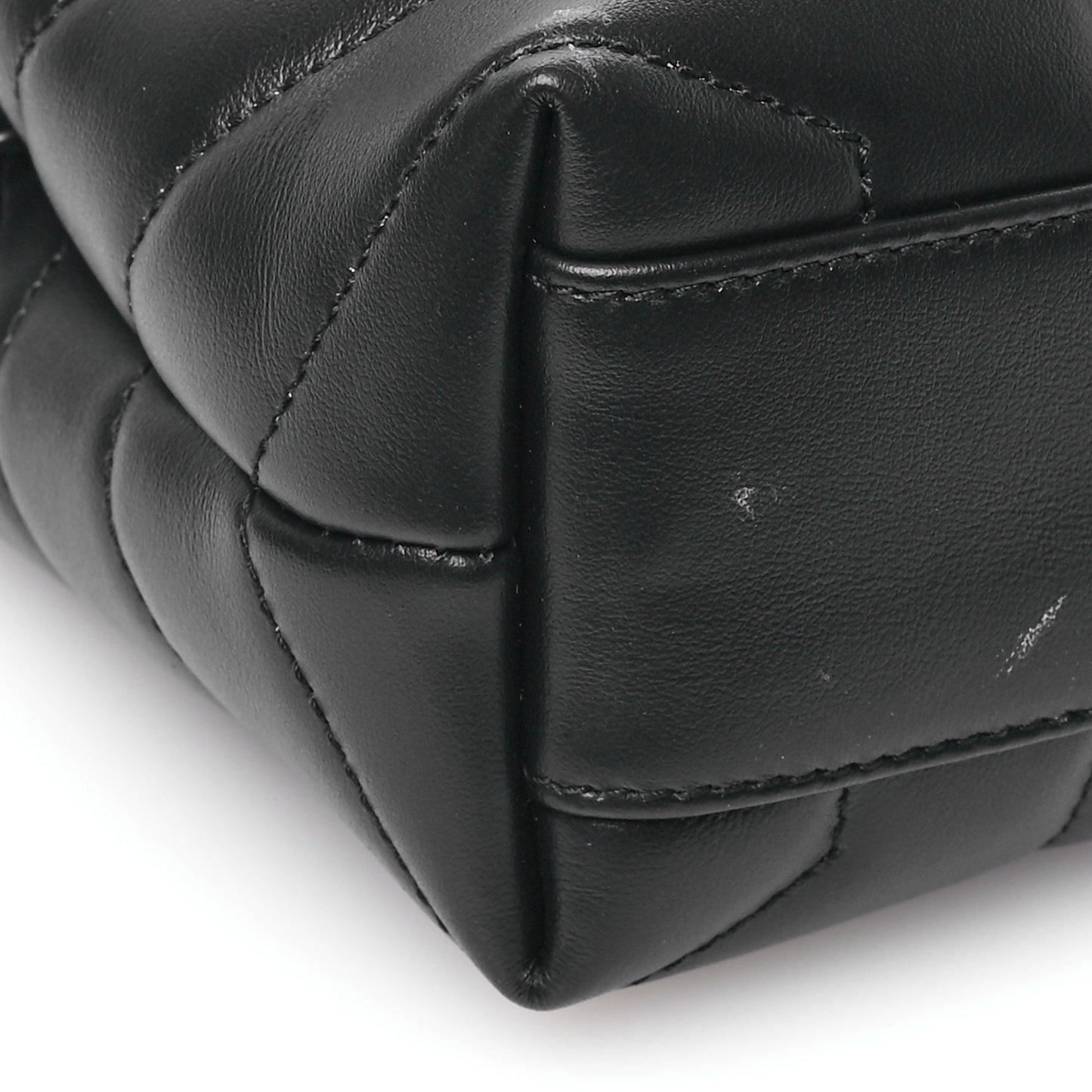 Calfskin Y Quilted Monogram Monochrome Toy Loulou Crossbody Bag Black