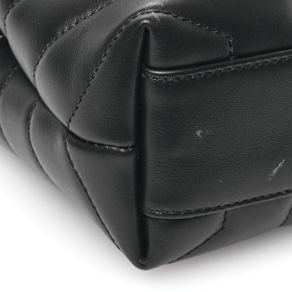 Saint Laurent Calfskin Y Quilted Monogram Monochrome Toy Loulou Crossbody Bag Black 9 of 11