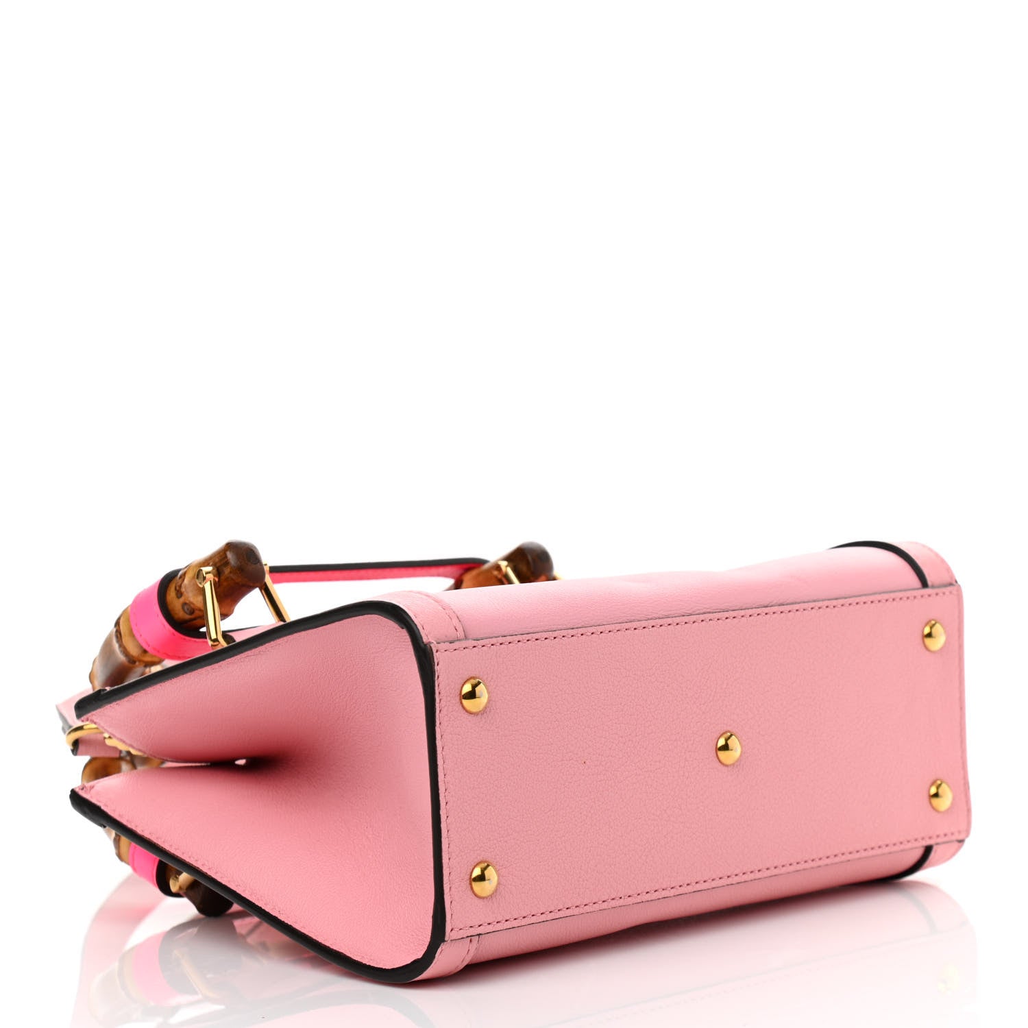 Gucci Wonka Grain Calfskin Mini Diana Tote Bag Wild Rose Fuxia Fluo 4 of 12