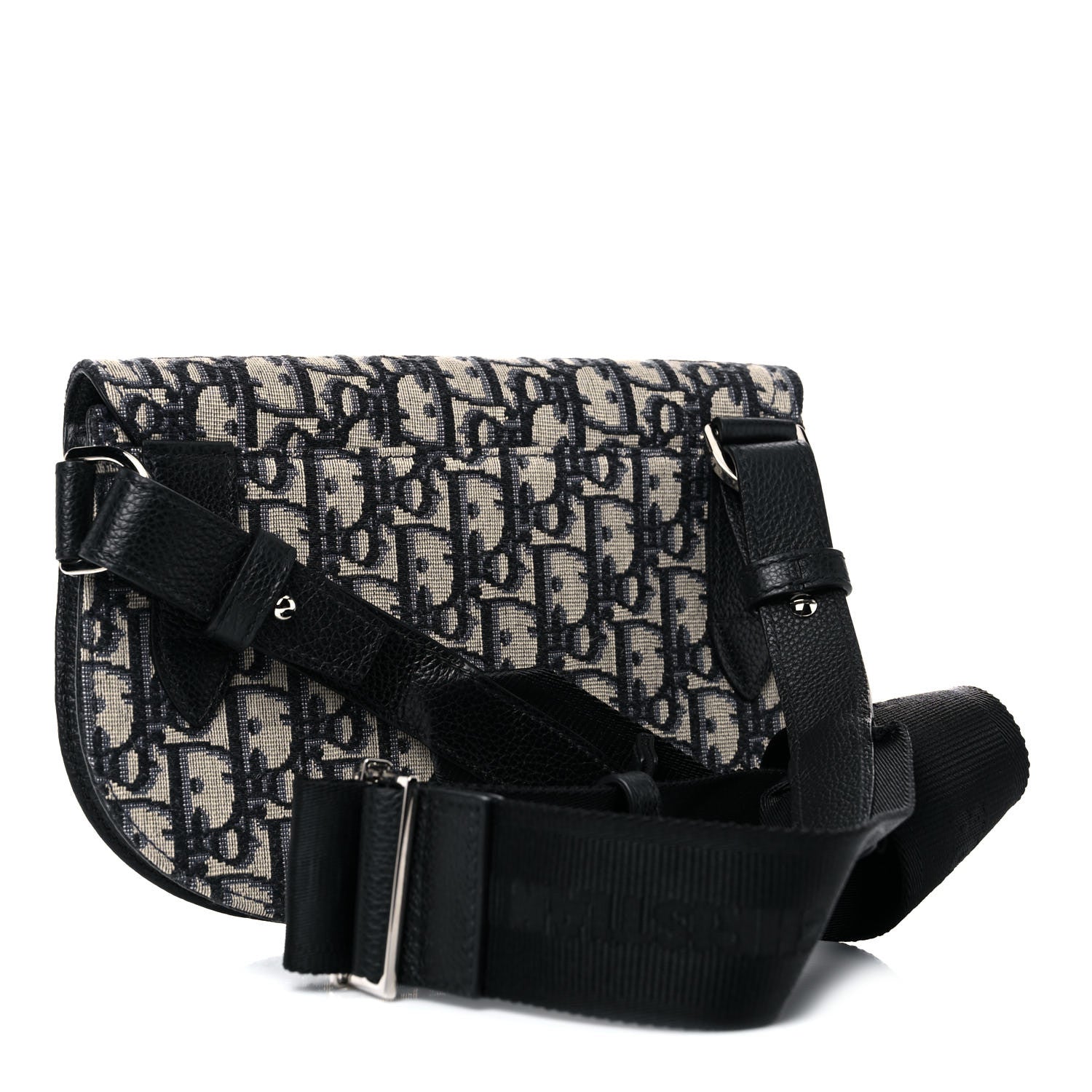 Christian Dior Oblique Saddle Messenger Pouch Beige Black 3 of 8