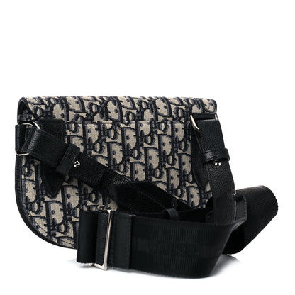 Christian Dior Oblique Saddle Messenger Pouch Beige Black 3 of 8