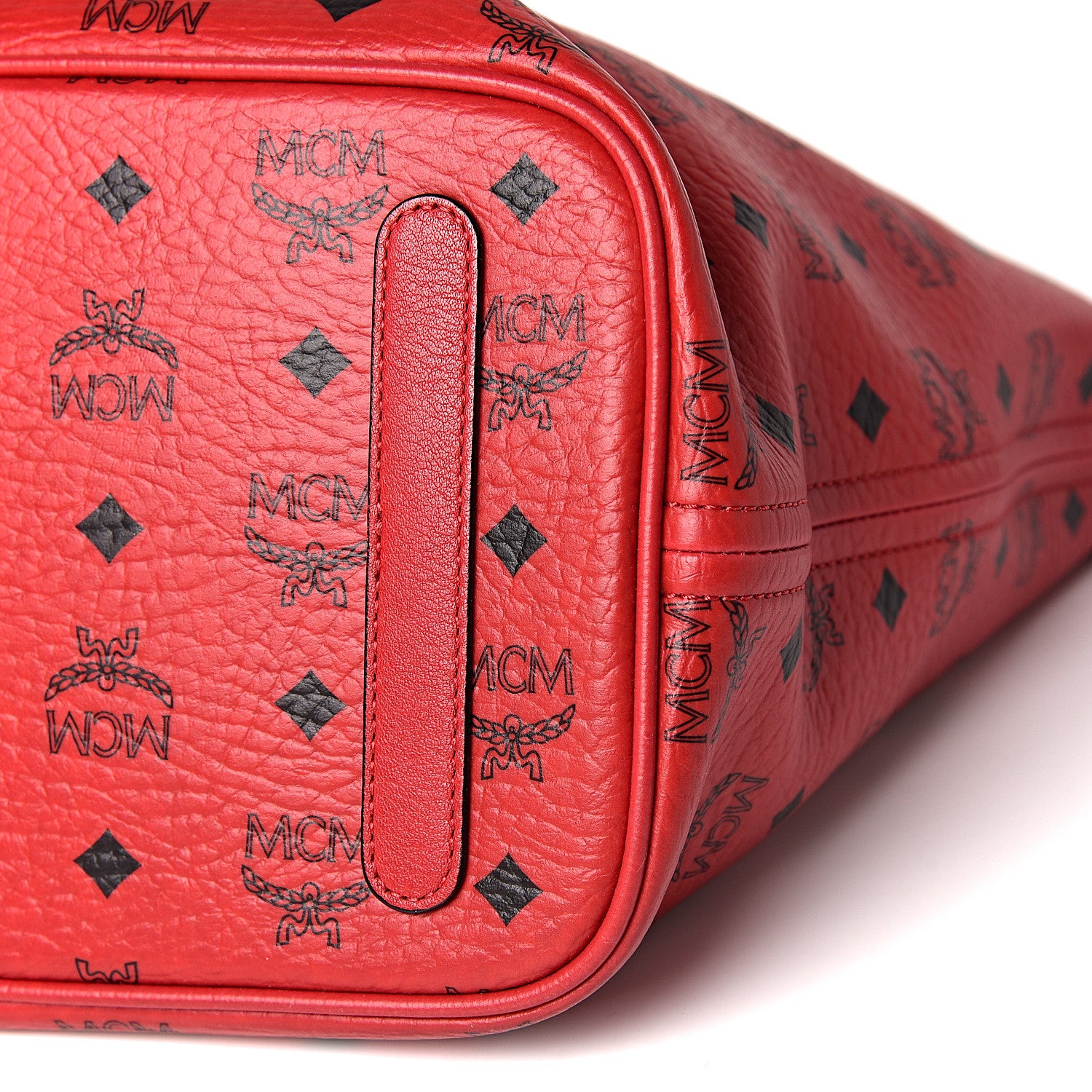 MCM Visetos Medium Liz Reversible Shopper Tote Ruby Red 14 of 17