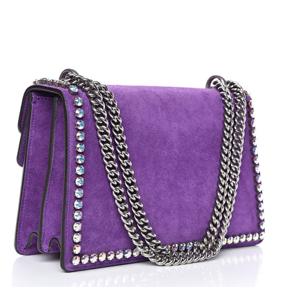 Gucci Suede Crystal Small Dionysus Shoulder Bag Bright Purple 3 of 11