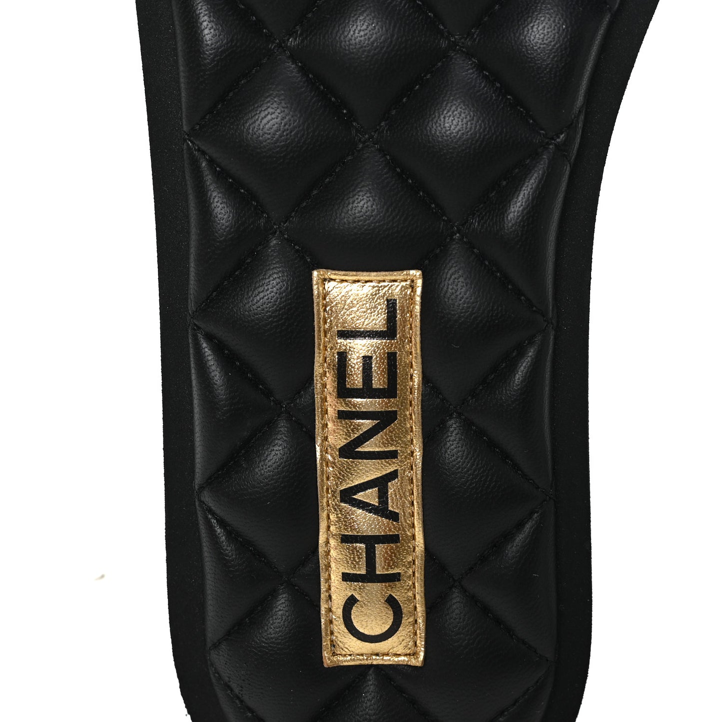 Lambskin Quilted Textured CC Mules Sandals 39 Black