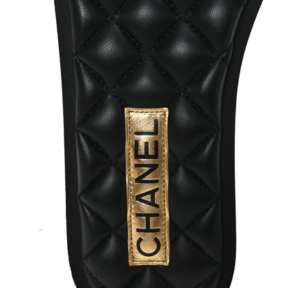 Chanel Lambskin Quilted Textured CC Mules Sandals 39 Black 8 of 9