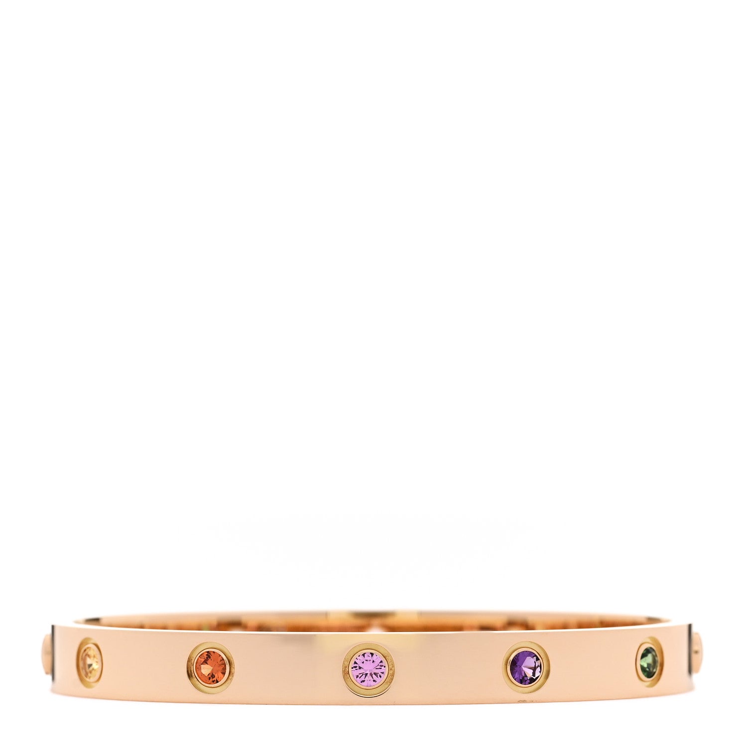 Cartier 18K Pink Gold Sapphire Garnet Amethyst LOVE Bracelet 16 1 of 8