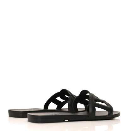 Hermes Rubber Aloha Sandals 37 Black 4 of 8