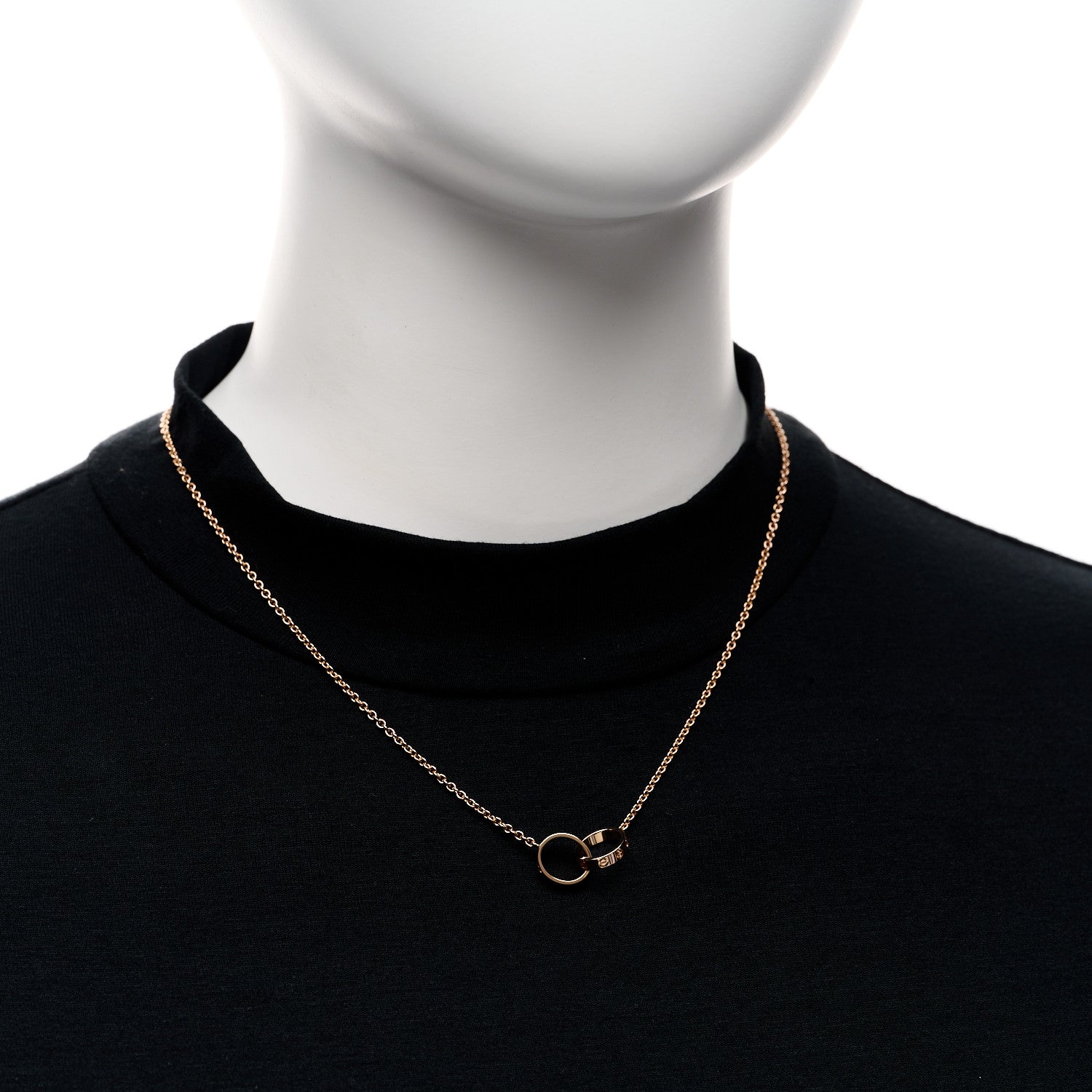 Cartier 18K Pink Gold Interlocking LOVE Necklace 2 of 7