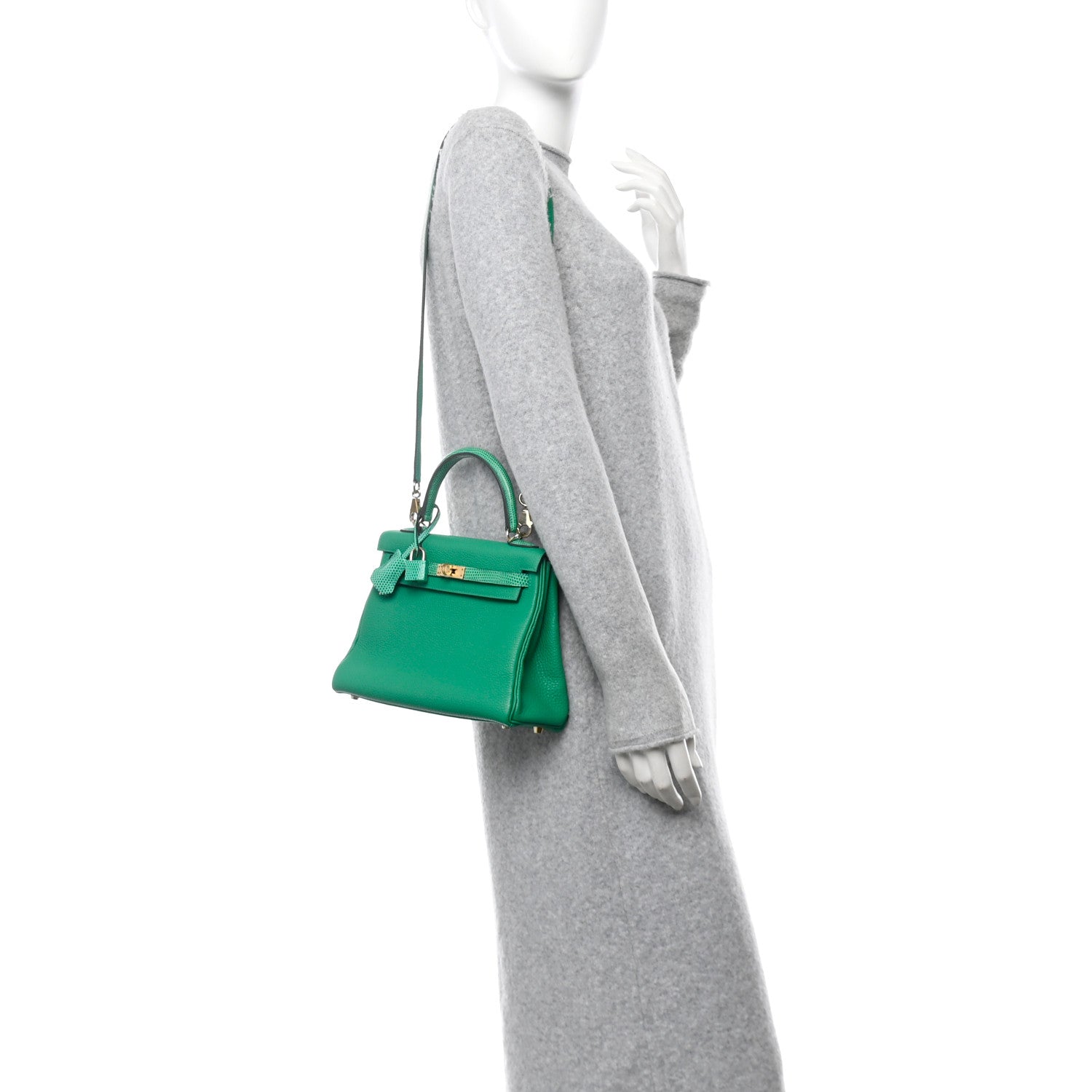 Hermes Togo Lizard Kelly Retourne Touch 25 Menthe 2 of 11