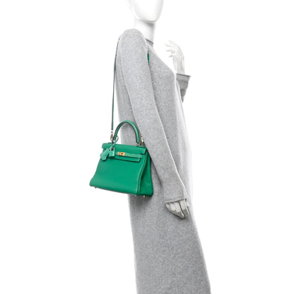 Hermes Togo Lizard Kelly Retourne Touch 25 Menthe 2 of 11