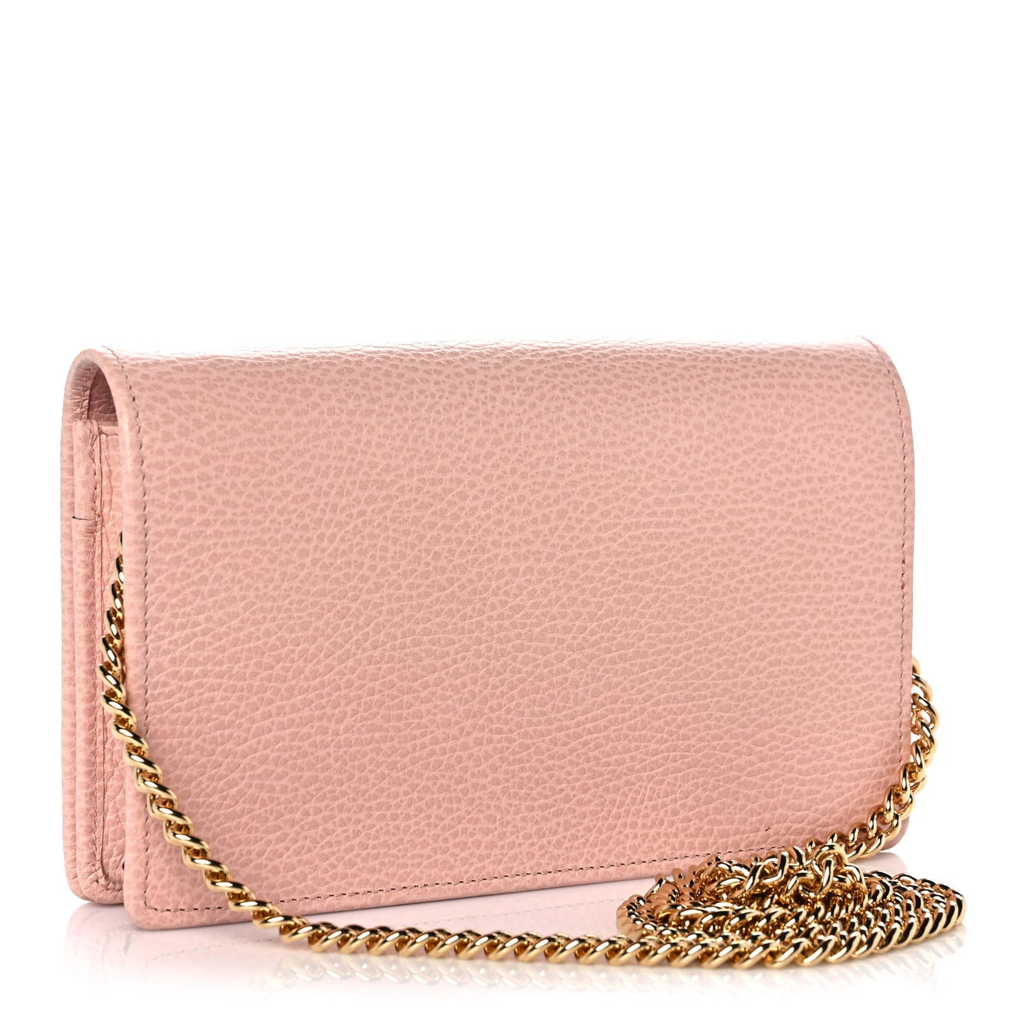 Dollar Calfskin Mini GG Marmont Chain Wallet Perfect Pink