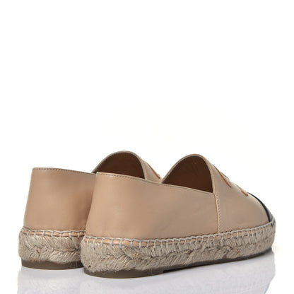 Chanel Lambskin CC Espadrilles 37 Beige Black 4 of 8