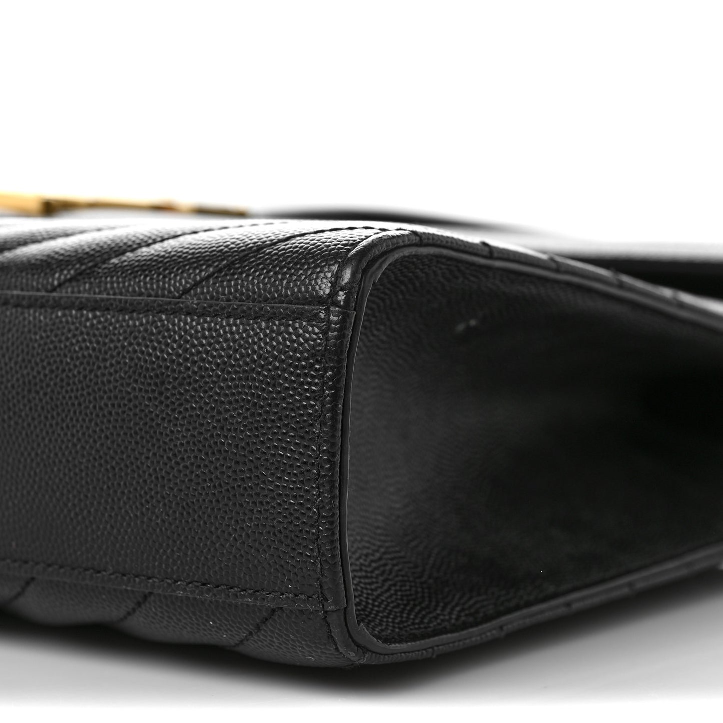 Smooth Calfskin Matelasse Chevron Large Monogram Satchel Black