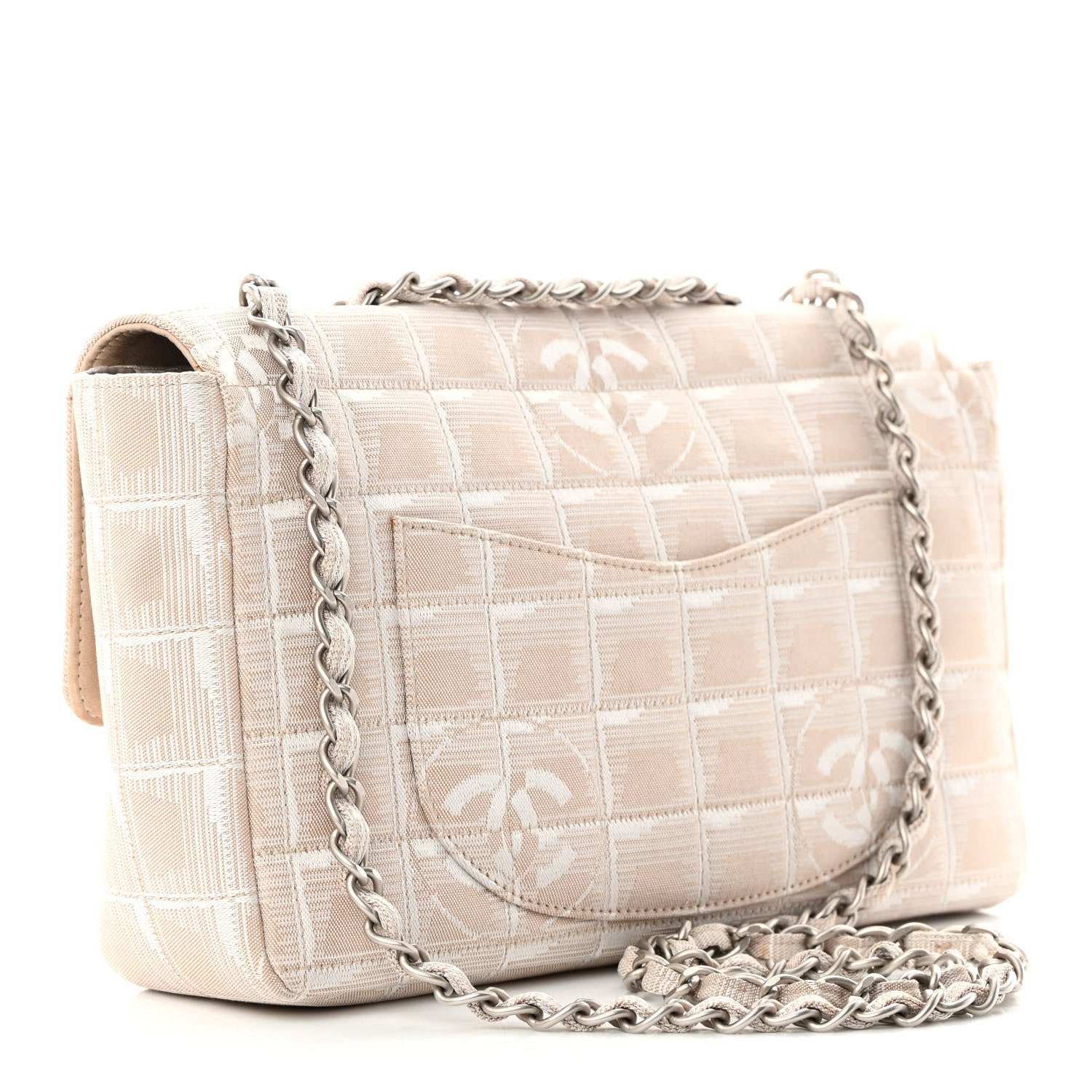 Chanel Nylon Medium Travel Flap Light Beige 3 of 13