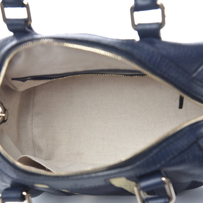 Gucci Calfskin Vintage Web Small Boston Navy Blue 5 of 12