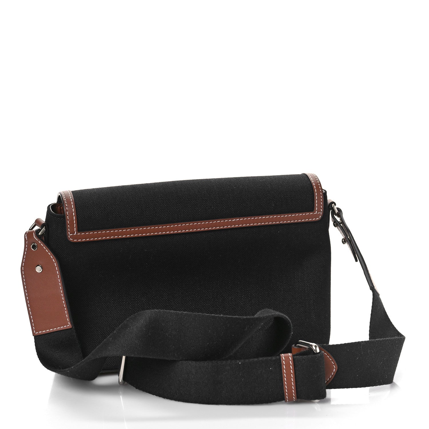Burberry Canvas Horseferry Print Note Crossbody Bag Black Tan 3 of 8