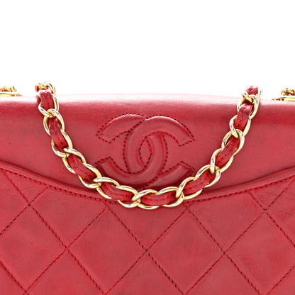 Chanel Lambskin Quilted CC Small Single Flap Red 9 of 13