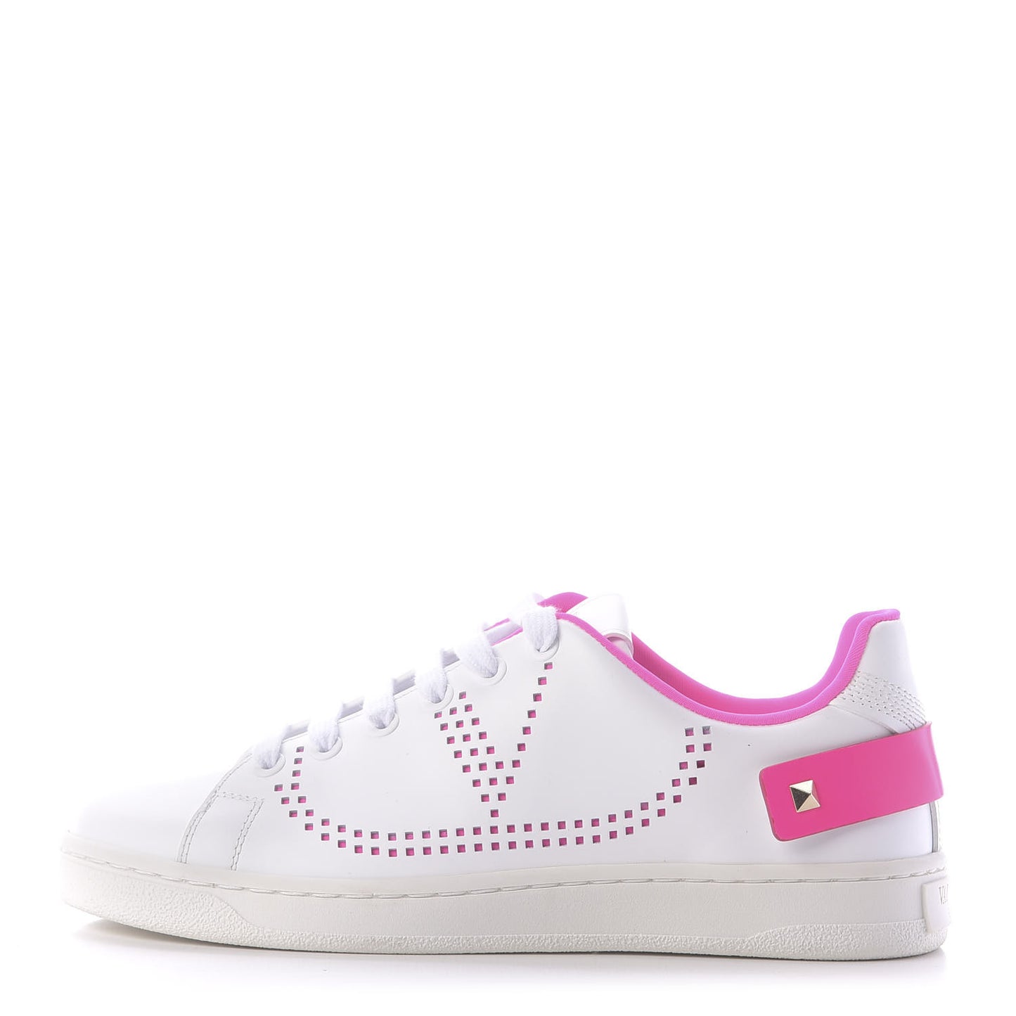 Calfskin Womens Backnet Sneakers 35 White Fuchsia