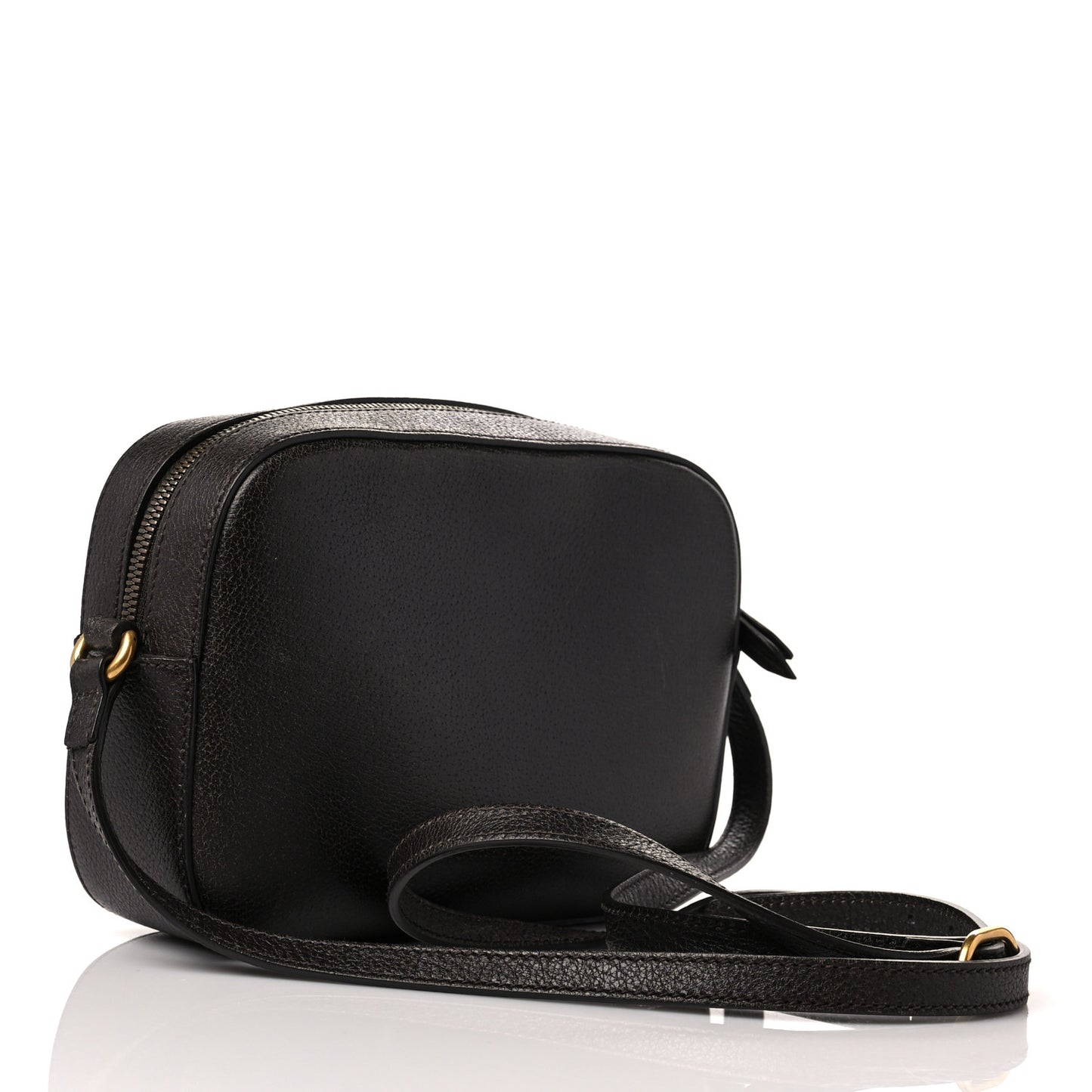 Textured Calfskin Web Small Webby Bee Shoulder Bag Brown Coffee