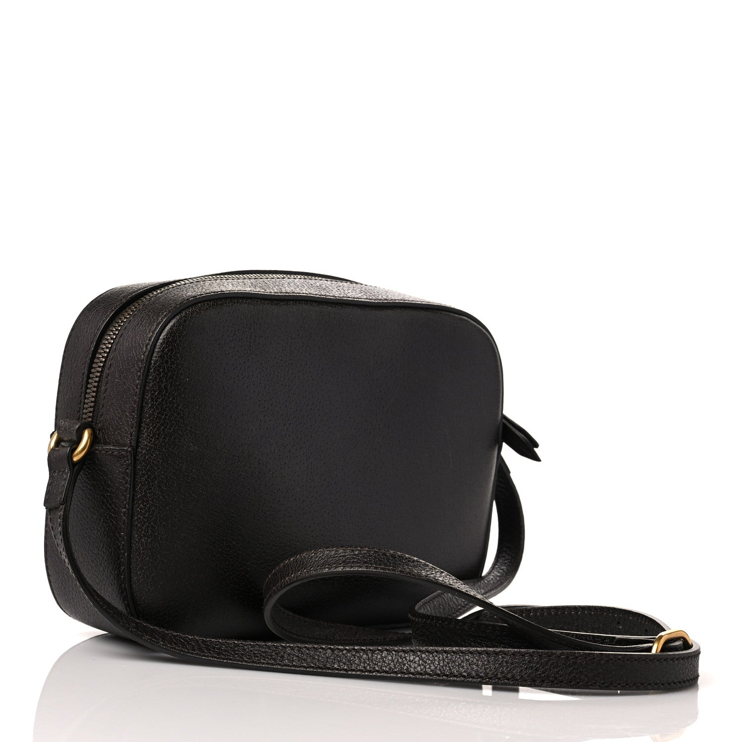 Gucci Textured Calfskin Web Small Webby Bee Shoulder Bag Brown Coffee 3 of 14