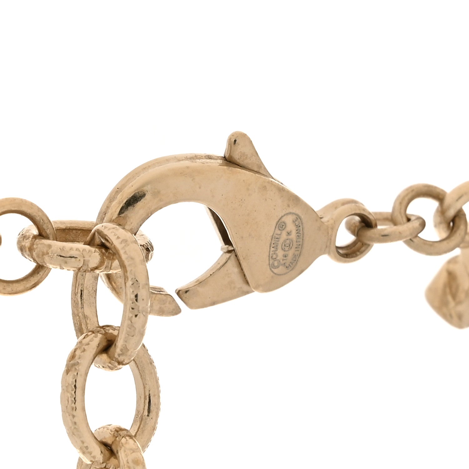 Chanel Baguette Crystal Gripoix Poured Glass CC Multi Strand Chain Necklace Light Gold 4 of 4