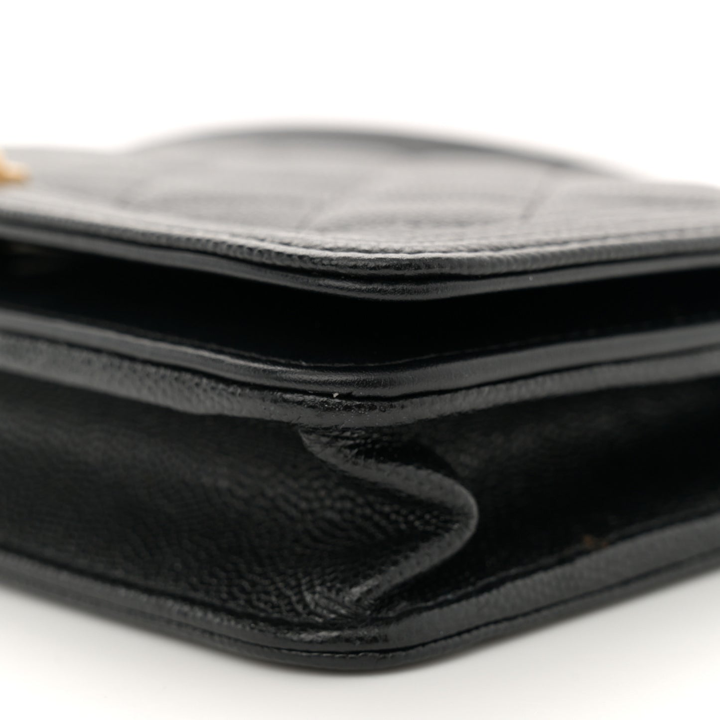 Caviar Quilted Boy Wallet On Chain WOC Black