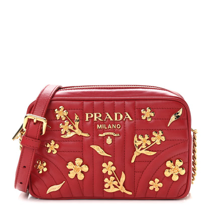 Prada Soft Calfskin Floral Diagramme Bag Fuoco 1 of 11
