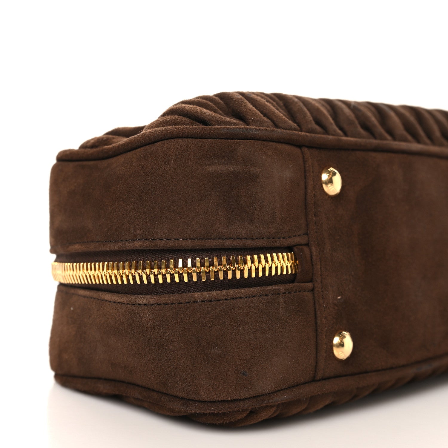 Miu Miu Suede Matelasse Large Arcadie Top Handle Bag Cocoa Brown 8 of 9