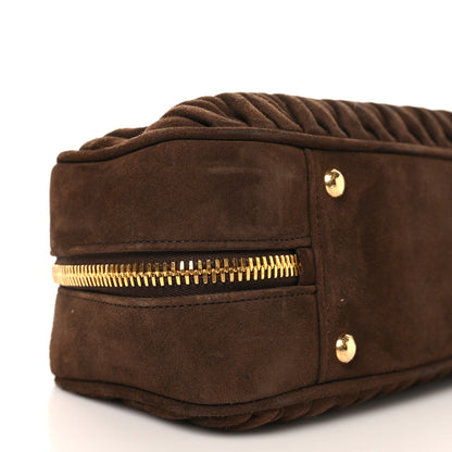 Miu Miu Suede Matelasse Large Arcadie Top Handle Bag Cocoa Brown 8 of 9