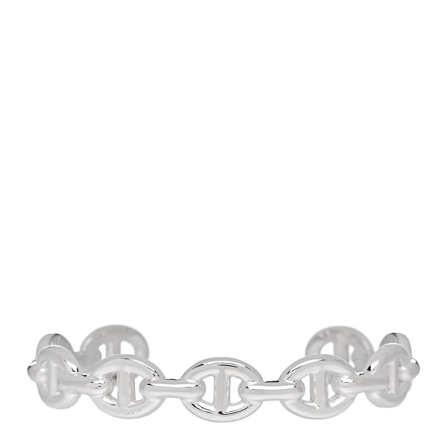 Sterling Silver MM Chaine d'Ancre Enchainee Cuff Bracelet ST