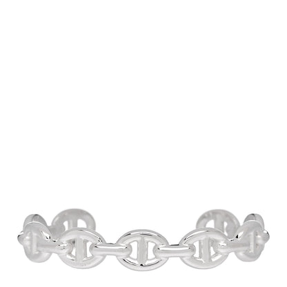 Hermes Sterling Silver MM Chaine d'Ancre Enchainee Cuff Bracelet ST 1 of 5