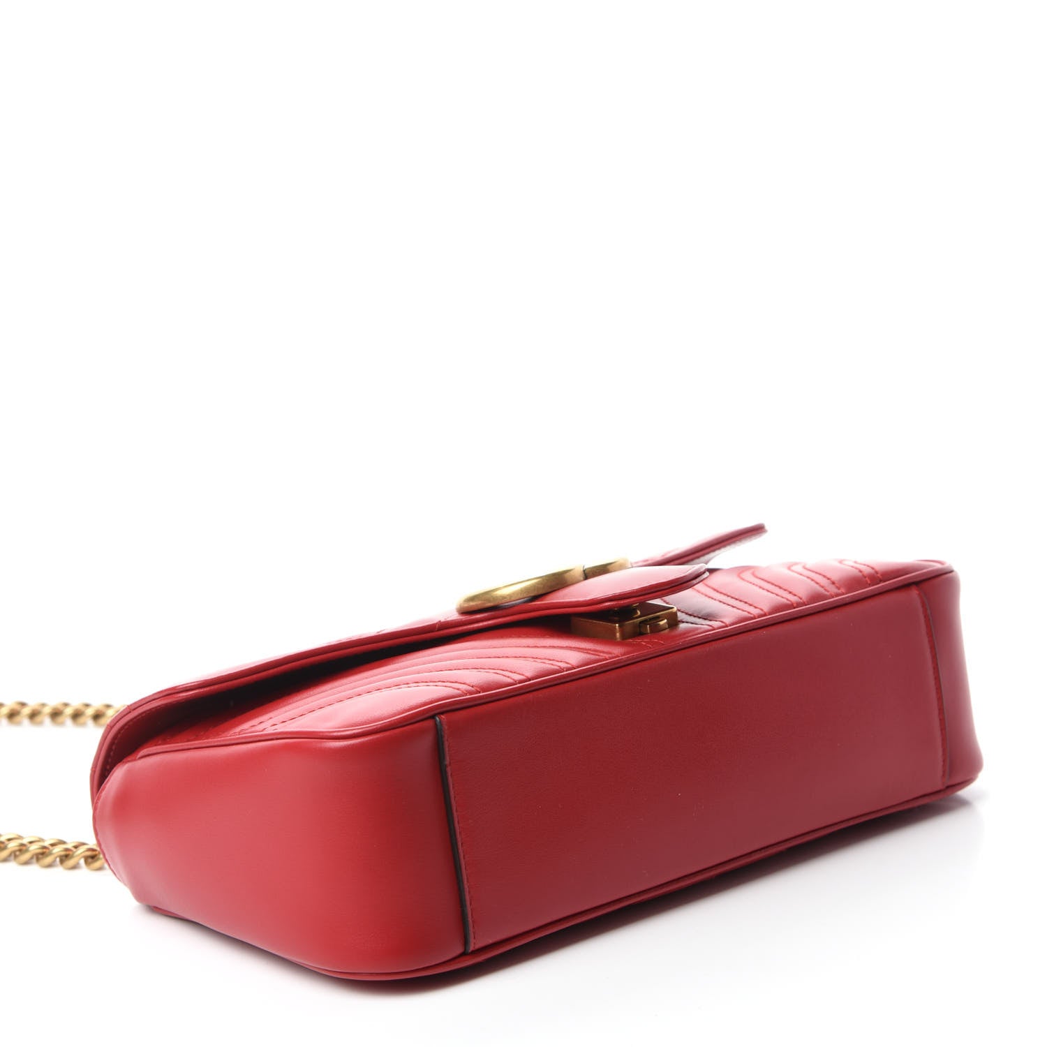 Gucci Calfskin Matelasse Small GG Marmont Shoulder Bag Hibiscus Red 4 of 10