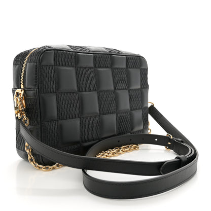 Louis Vuitton Lambskin Damier Quilt Troca MM Black 3 of 10