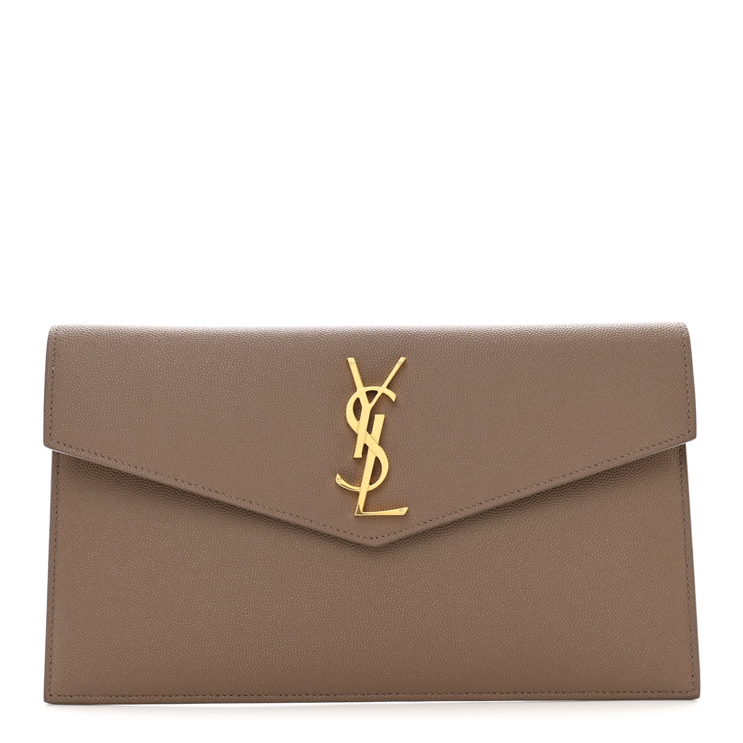 Saint Laurent Grain De Poudre Uptown Pouch Dark Beige 1 of 7