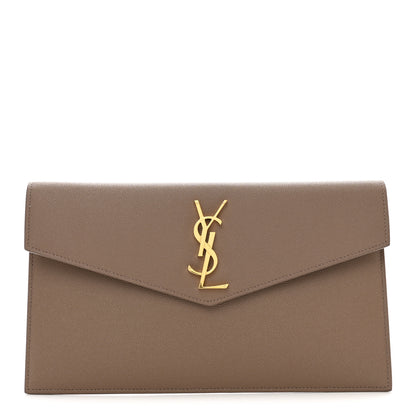 Saint Laurent Grain De Poudre Uptown Pouch Dark Beige 1 of 7