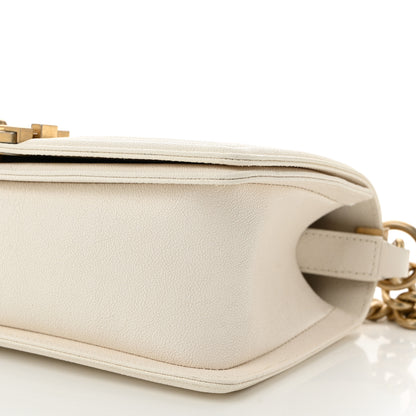 Chanel Caviar Quilted Medium Boy Flap White 10 of 11