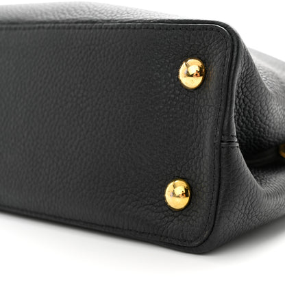 Louis Vuitton Taurillon Studded Capucines PM Black 9 of 10