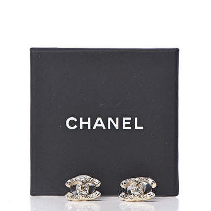 Chanel Crystal Baguette CC Earrings Gold 5 of 5