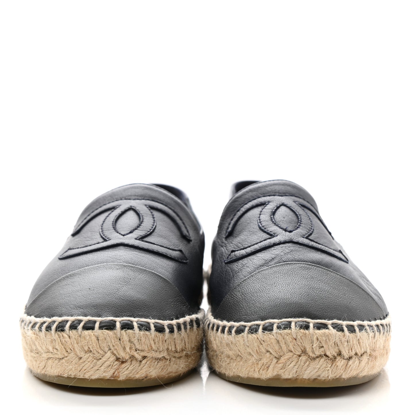 Lambskin CC Espadrilles 39 Navy Blue Dark Grey
